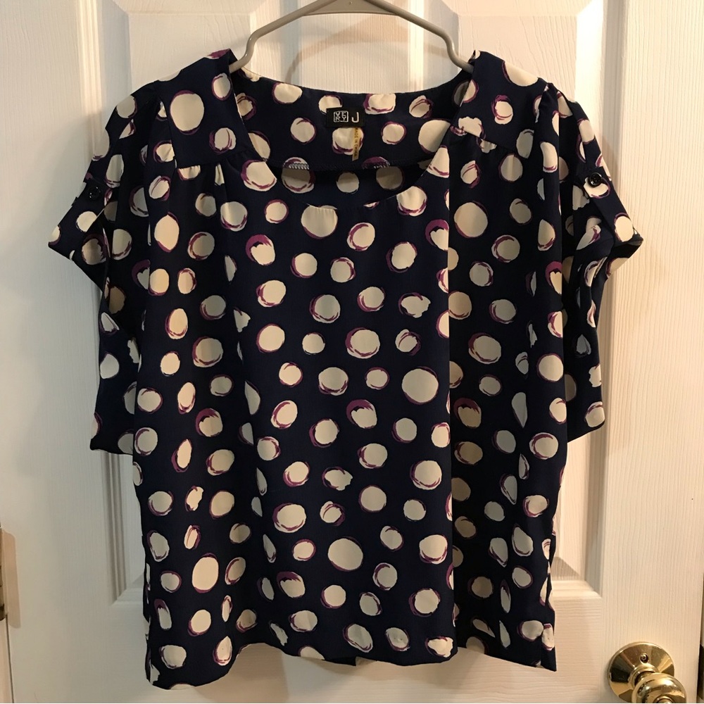 Very J Blue top with Fun, colorful design